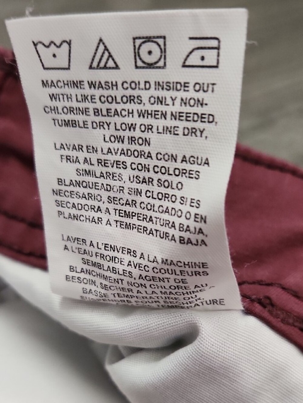 Wrangler Outdoors Flat Front Shorts 4 Pocket D-Ring Maroon Mens Size 34 - Picture 11 of 15